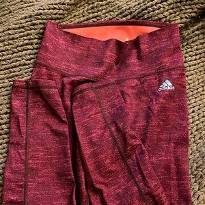 Maroon adidas tights